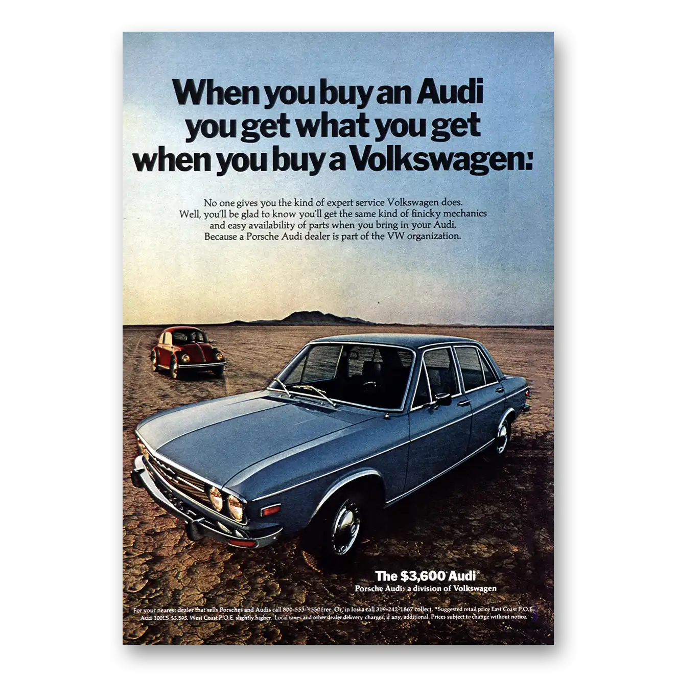 1972 Audi You Get What You Get When You Buy Volkswagen Vintage Magazine Print Ad