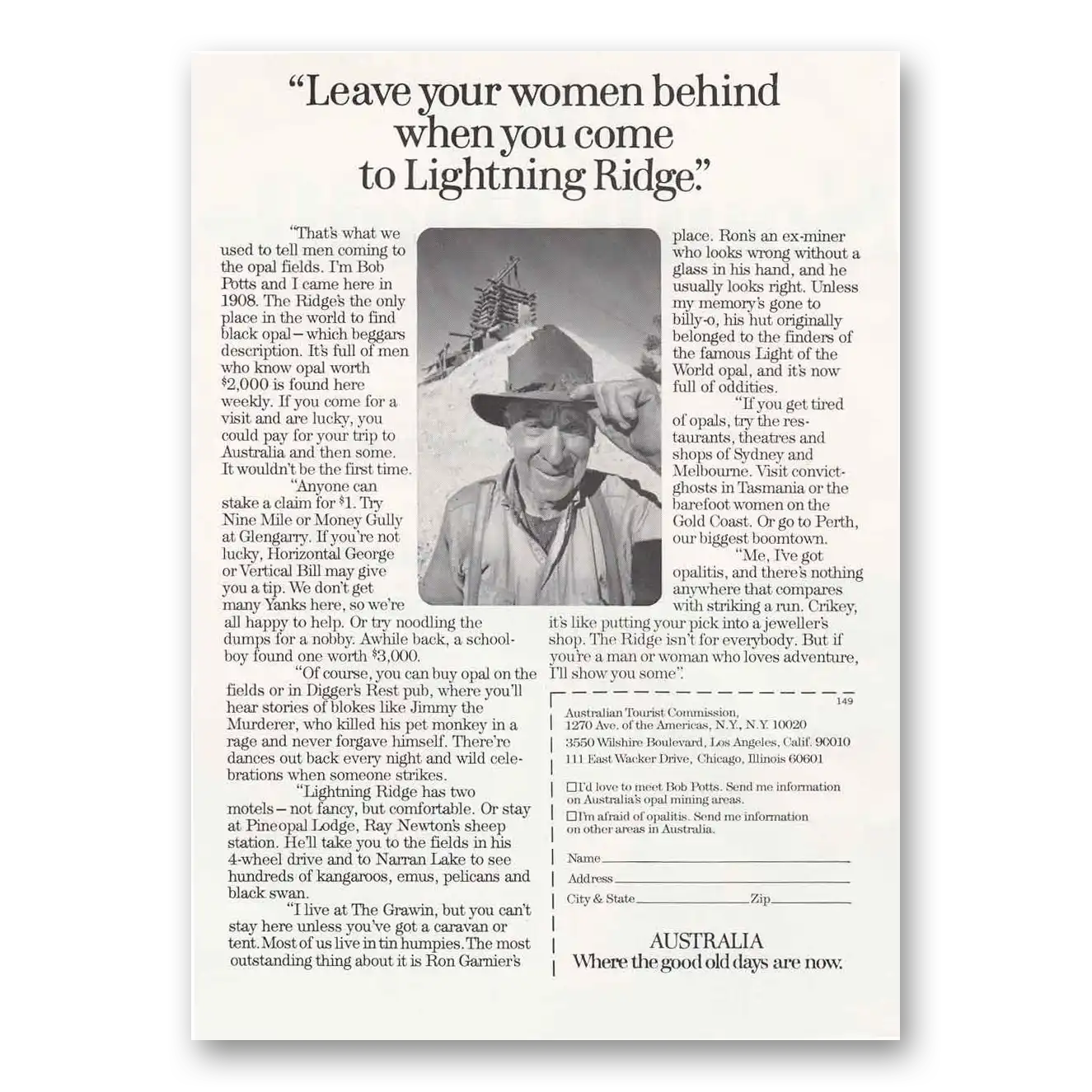 1972 Australia Leave Your Women Behind Lightning Rid Vintage Magazine Print Ad