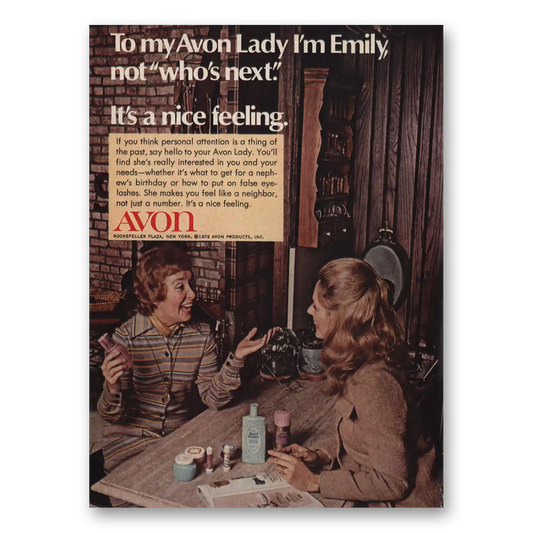 1972 Avon To My Avon Lady Im Emily Vintage Magazine Print Ad