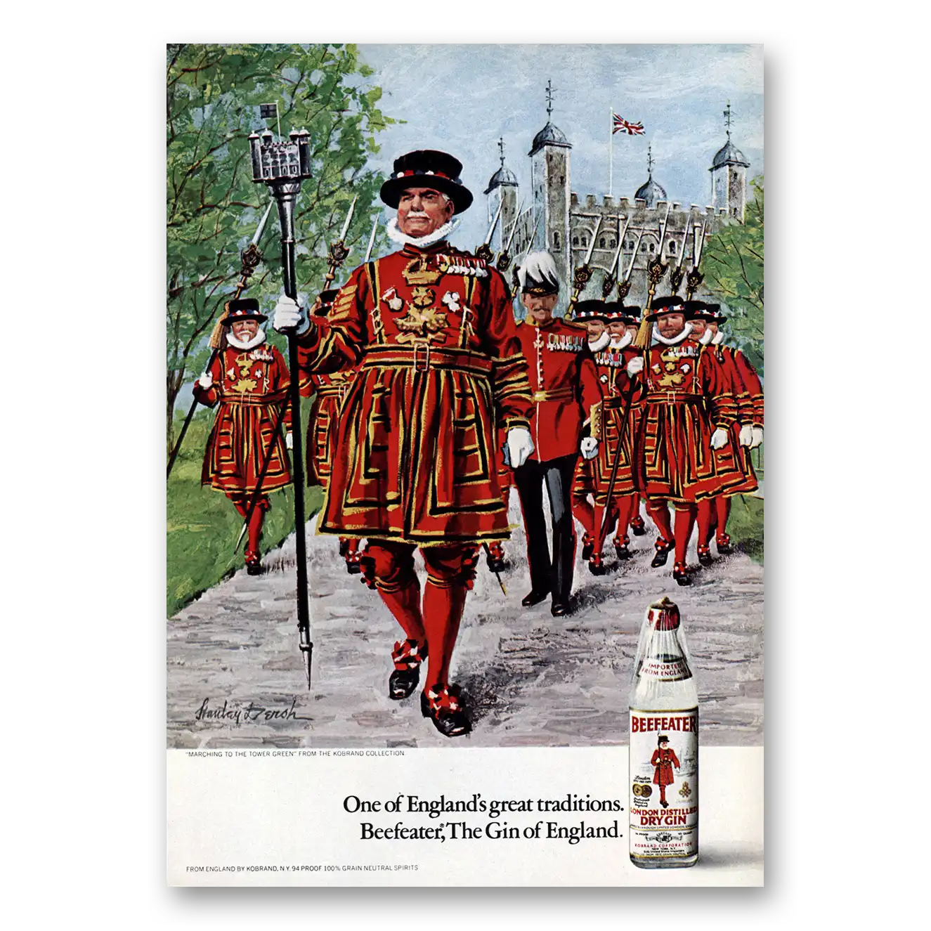 1972 Beefeater One of Englands Great Traditions Vintage Magazine Print Ad