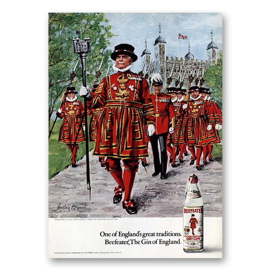 1972 Beefeater One of Englands Great Traditions Vintage Magazine Print Ad