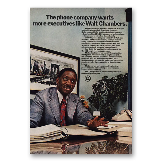 1972 Bell Telephone Walt Chambers Vintage Magazine Print Ad