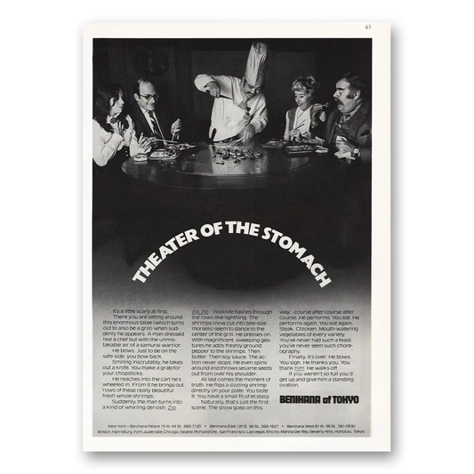 1972 Benihana of Tokyo Theater of the Stomach Vintage Magazine Print Ad