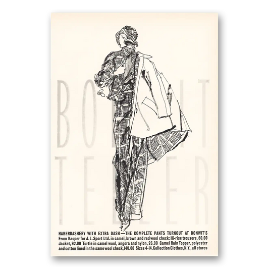 1972 Bonwit Teller Haberdashery Vintage Magazine Print Ad