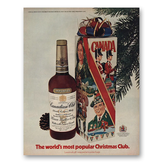 1972 Canadian Club Most Popular Christmas Club Vintage Magazine Print Ad