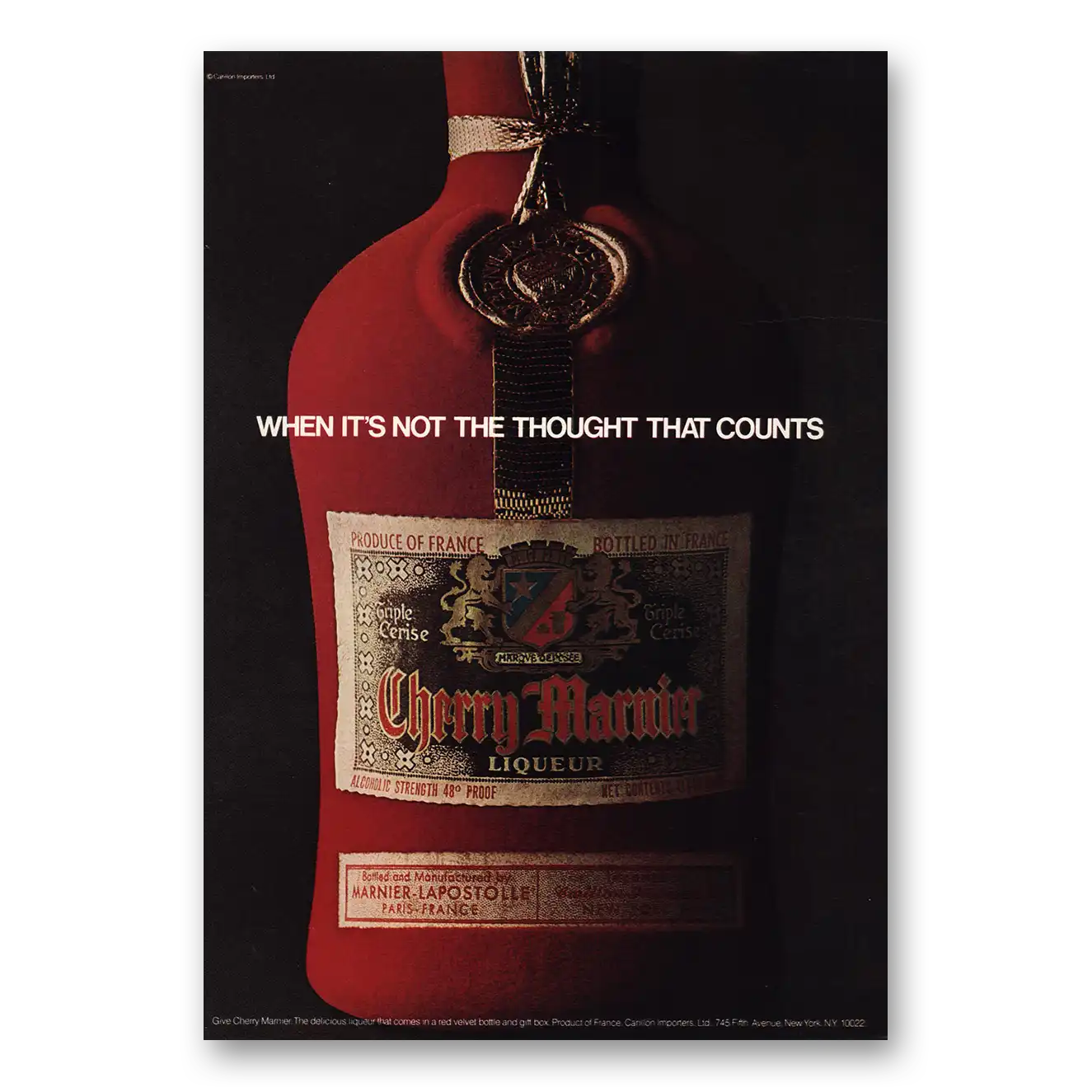 1972 Grand Marnier Cherry Marnier When Its Not the Thought That Counts Vintage Magazine Print Ad