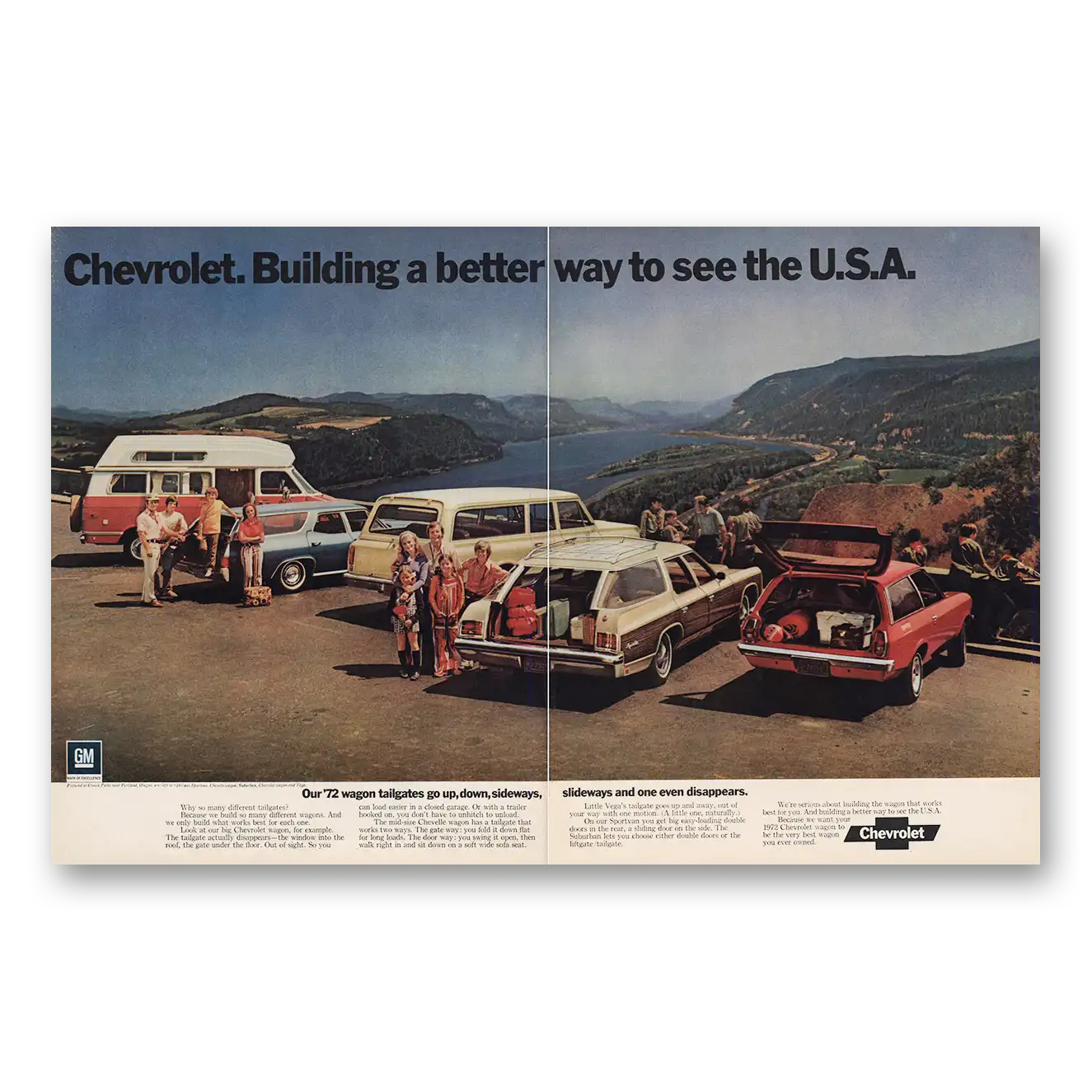 1971 Chevrolet Wagons Wagon Tailgates Go Up Down Sideways Vintage Magazine Print Ad