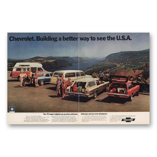 1971 Chevrolet Wagons Wagon Tailgates Go Up Down Sideways Vintage Magazine Print Ad