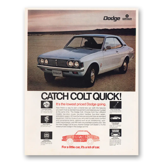 1971 Dodge Colt Catch Colt Quick Vintage Magazine Print Ad