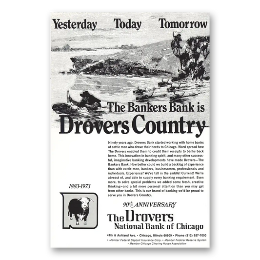 1972 Drovers National Bank of Chicago Bankers Bank Vintage Magazine Print Ad