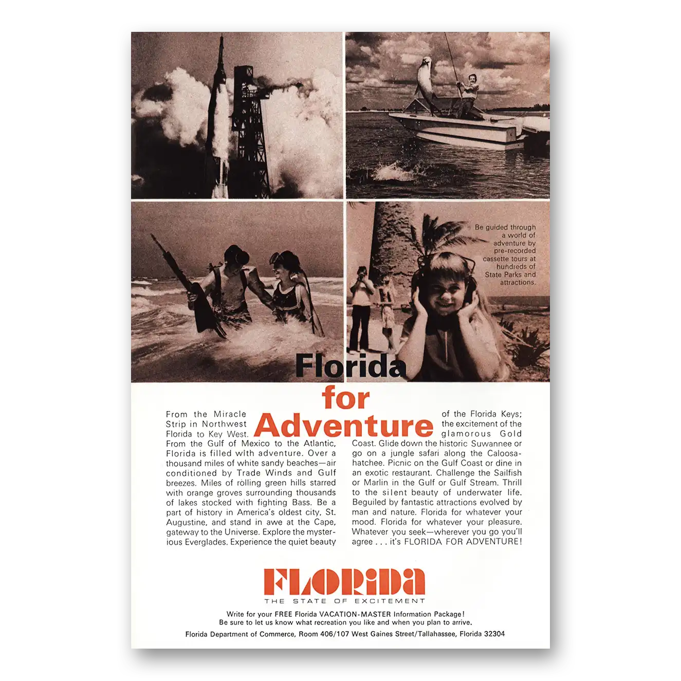 1972 Florida Adventure Miracle Strip Northwest Vintage Magazine Print Ad