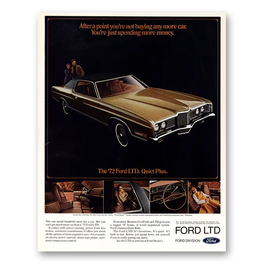 1972 Ford LTD After Point Not Buying Any More Car Vintage Magazine Print Ad