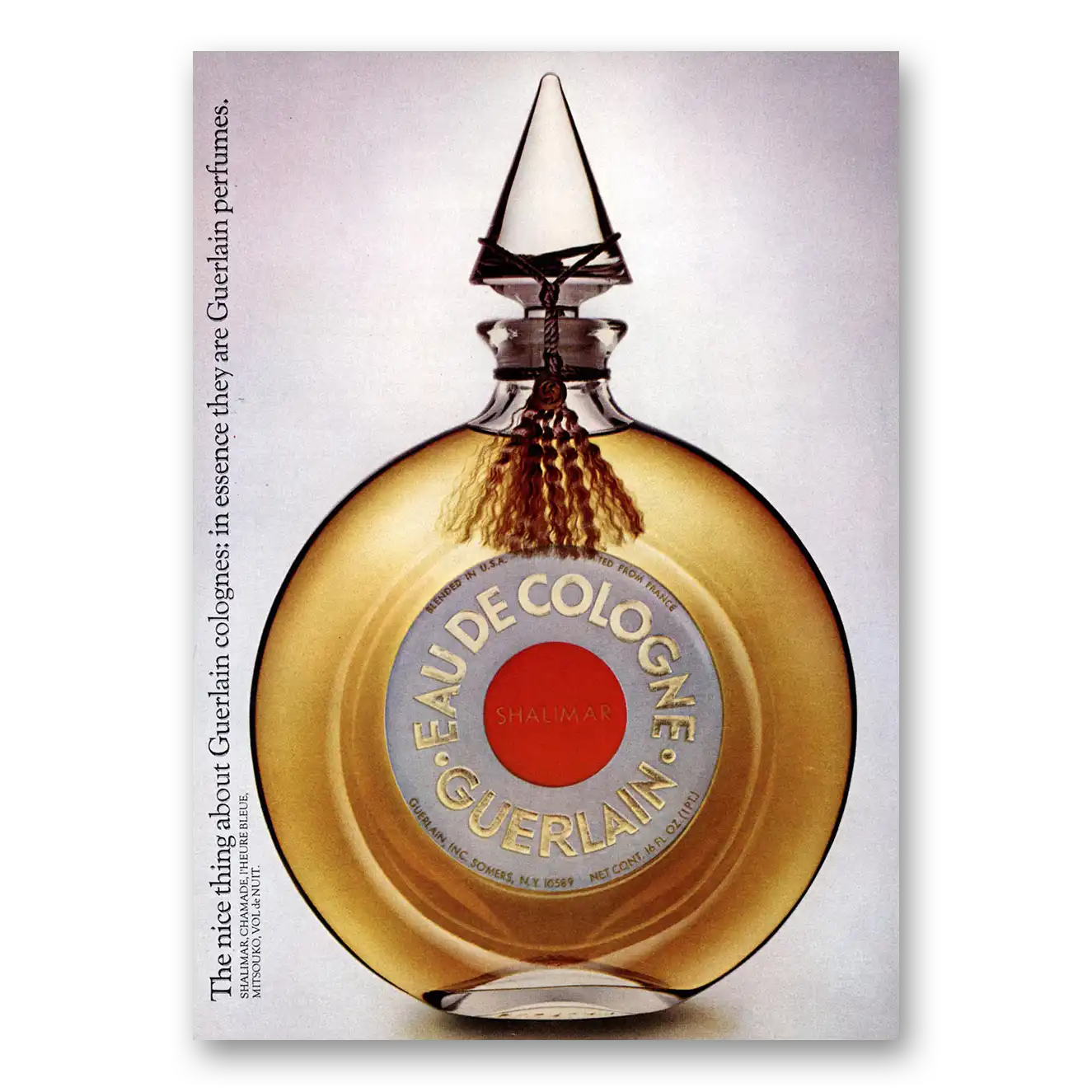 1973 Eau De Guerlain Perfume Nice Thing About Vintage Magazine Print Ad