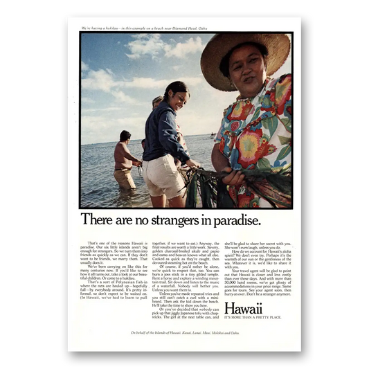 1972 Hawaii There Are No Strangers In Paradise Vintage Magazine Print Ad