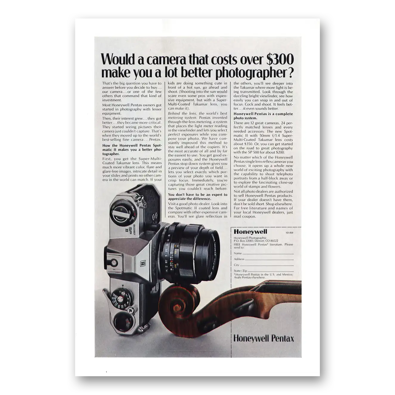 1972 Honeywell Camera Better Photographer Vintage Magazine Print Ad