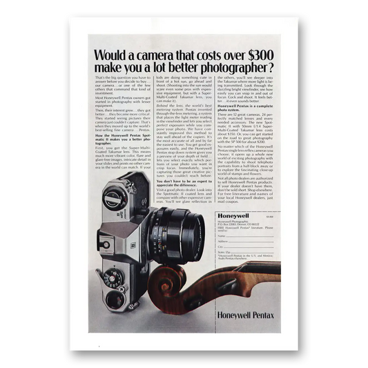 1972 Honeywell Camera Better Photographer Vintage Magazine Print Ad