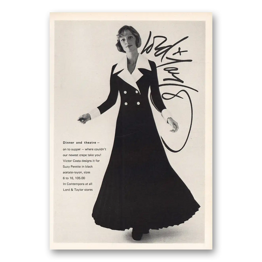 1972 Lord & Taylor Dinner and Theatre Vintage Magazine Print Ad