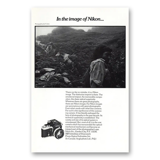 1972 Nikon Camera Image of Nikon Vintage Magazine Print Ad