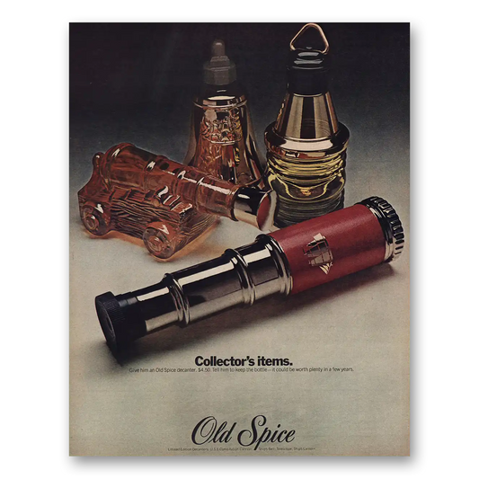 1972 Old Spice Collectors Items Decanters Vintage Magazine Print Ad