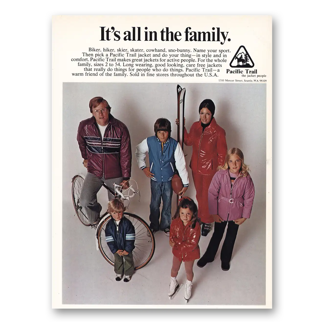 1972 Pacific Trail Jackets All In the Family Vintage Magazine Print Ad