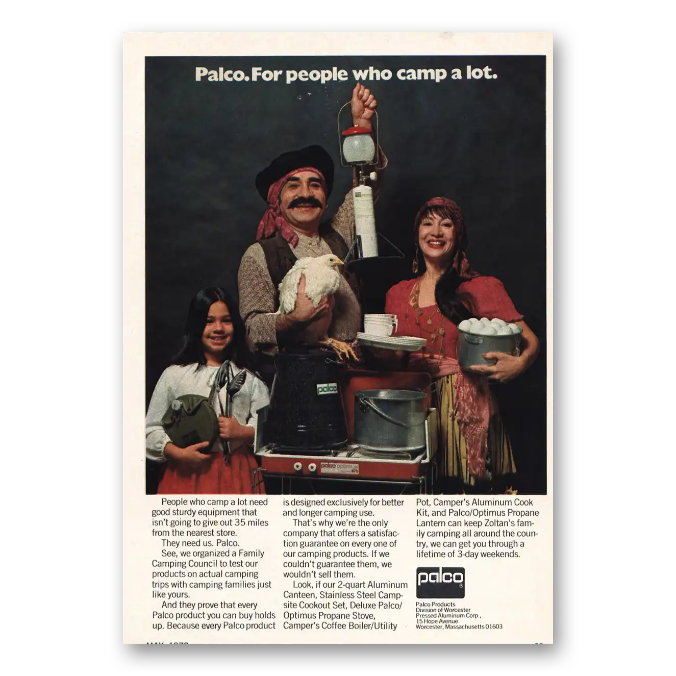 1972 Palco Camping Gear For People Who Camp a Lot Vintage Magazine Print Ad