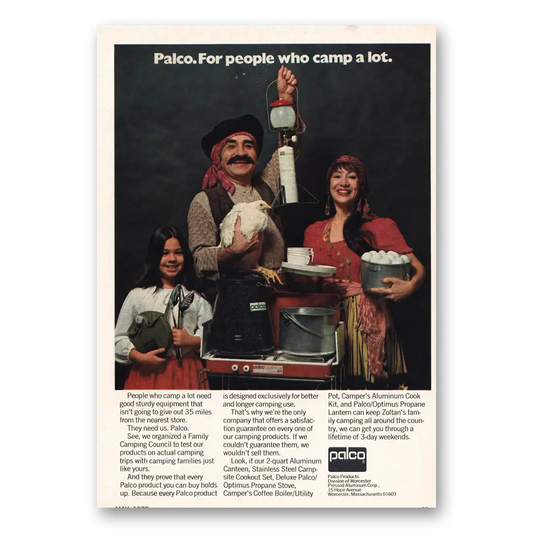 1972 Palco Camping Gear For People Who Camp a Lot Vintage Magazine Print Ad