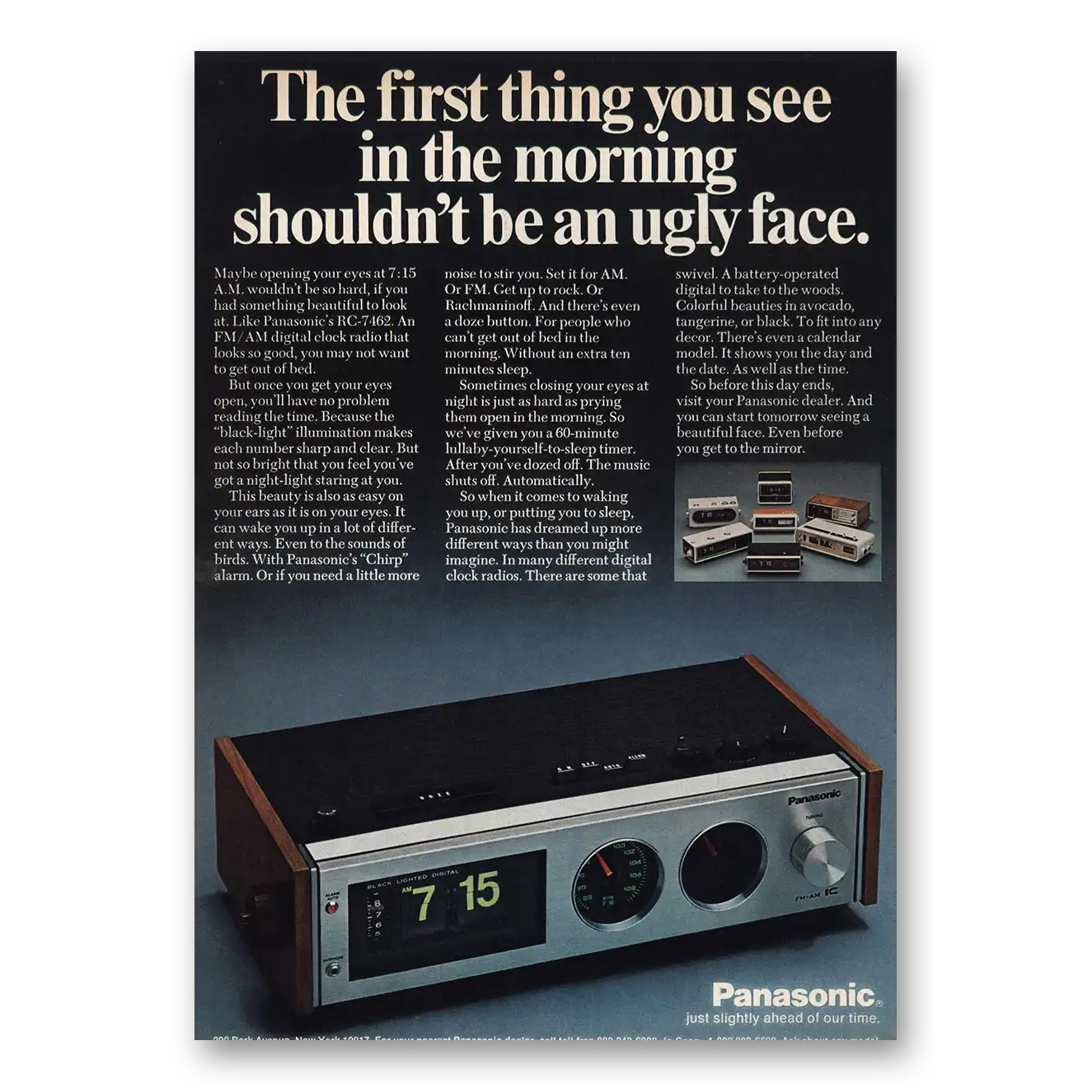 1972 Panasonic Clock Radio First Thing You See In Morning Vintage Magazine Print Ad