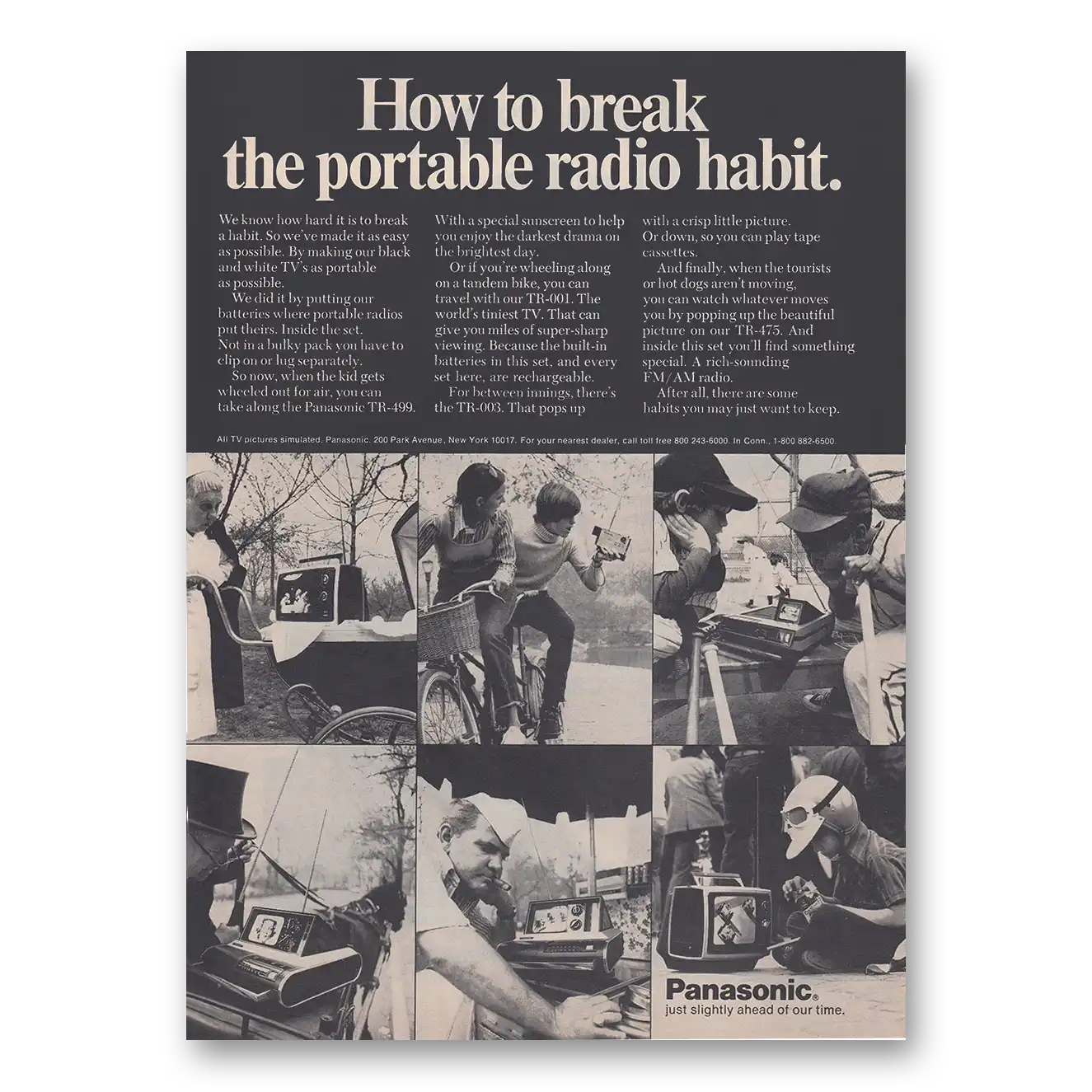 1972 Panasonic Radio How to Break the Portable Radio Habit Vintage Magazine Print Ad