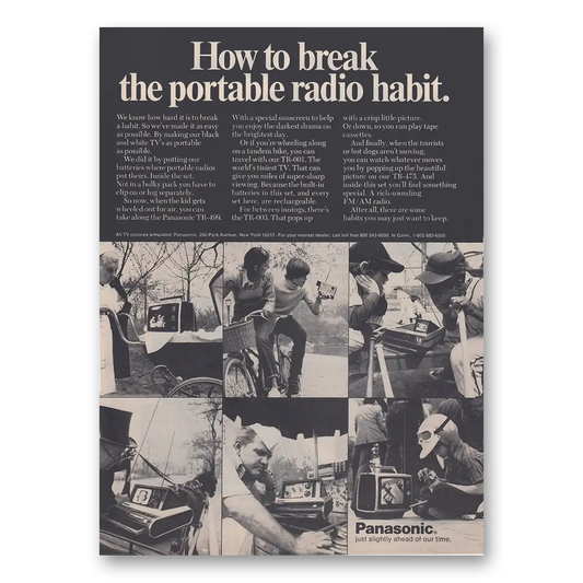 1972 Panasonic Radio How to Break the Portable Radio Habit Vintage Magazine Print Ad