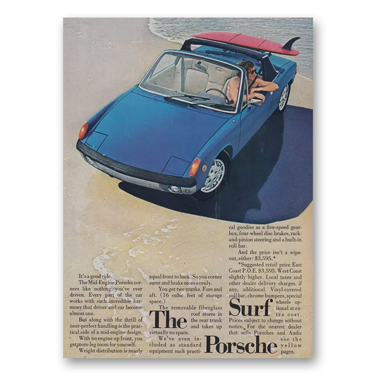 1971 Porsche Surf Porsche Its a Good Ride Vintage Magazine Print Ad