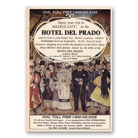 1972 Hotel Del Prado Mexico City Vintage Magazine Print Ad