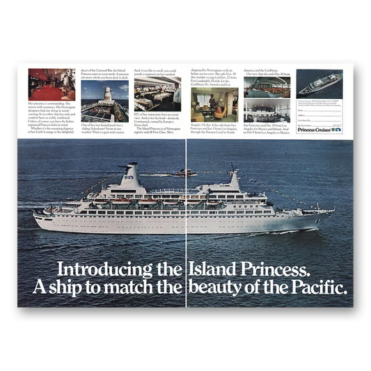 1972 Princess Cruises Island Princess Beauty of Pacific Vintage Magazine Print Ad