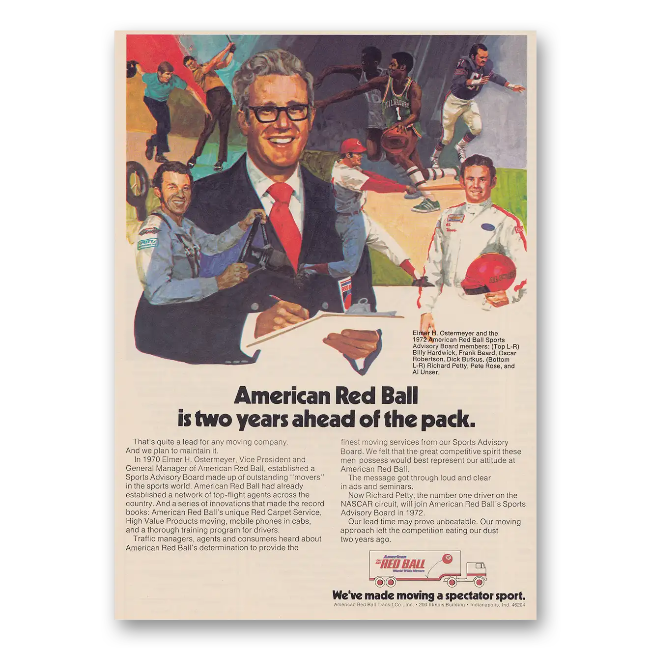 1972 American Red Ball Two Years Ahead of the Pack Vintage Magazine Print Ad