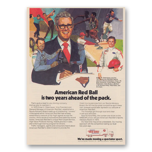 1972 American Red Ball Two Years Ahead of the Pack Vintage Magazine Print Ad