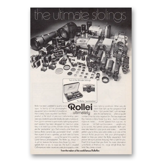 1972 Rollei Camera Ultimate Siblings Vintage Magazine Print Ad