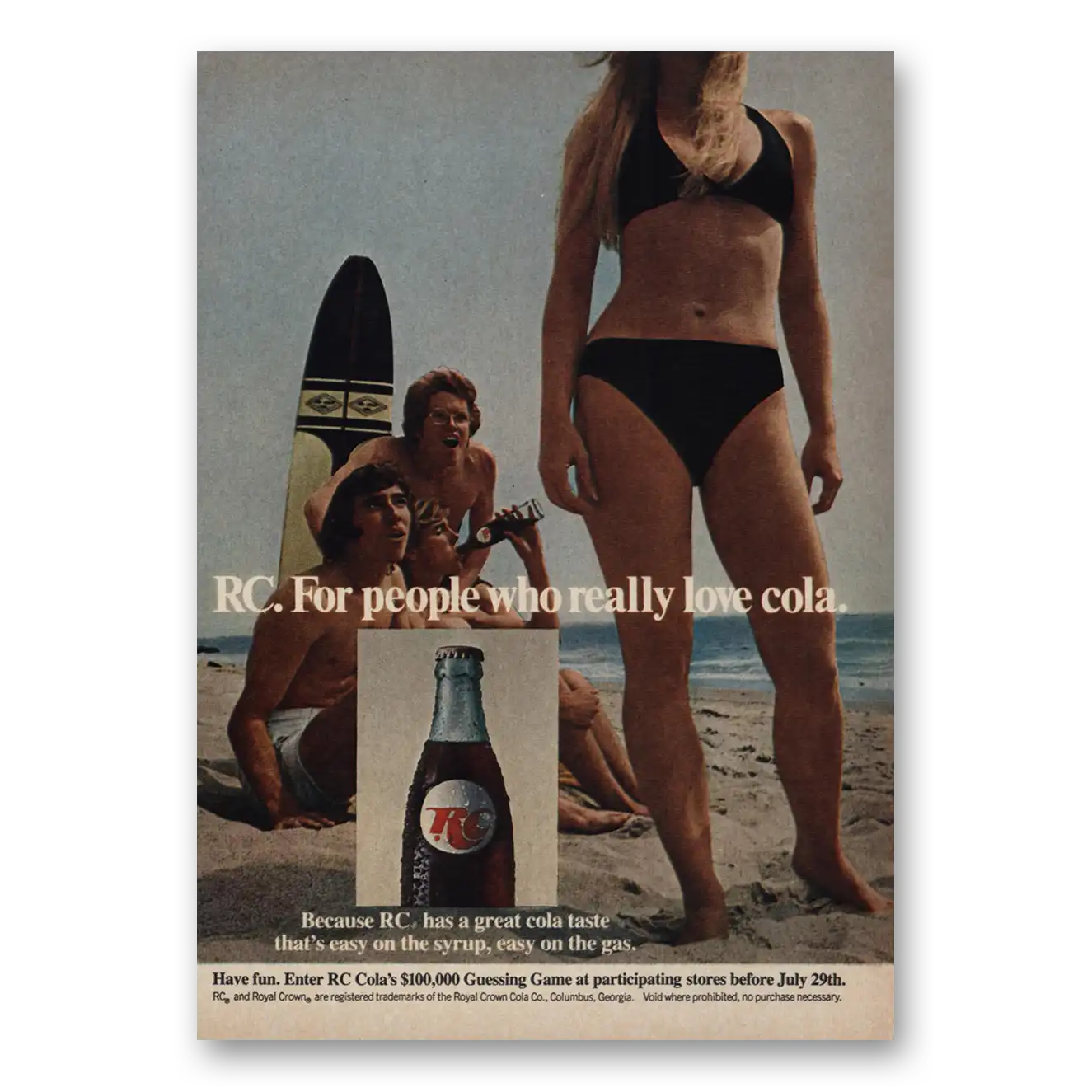 1973 Royal Crown Cola For People Who Really Love Cola Vintage Magazine Print Ad