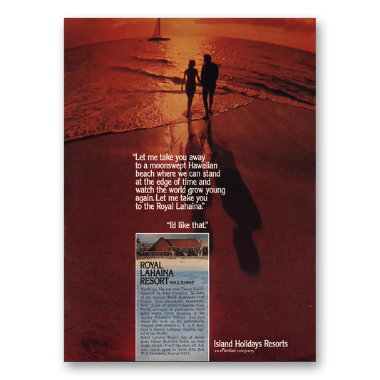 1972 Royal Lahaina Resort Moonswept Hawaiian Beach Vintage Magazine Print Ad