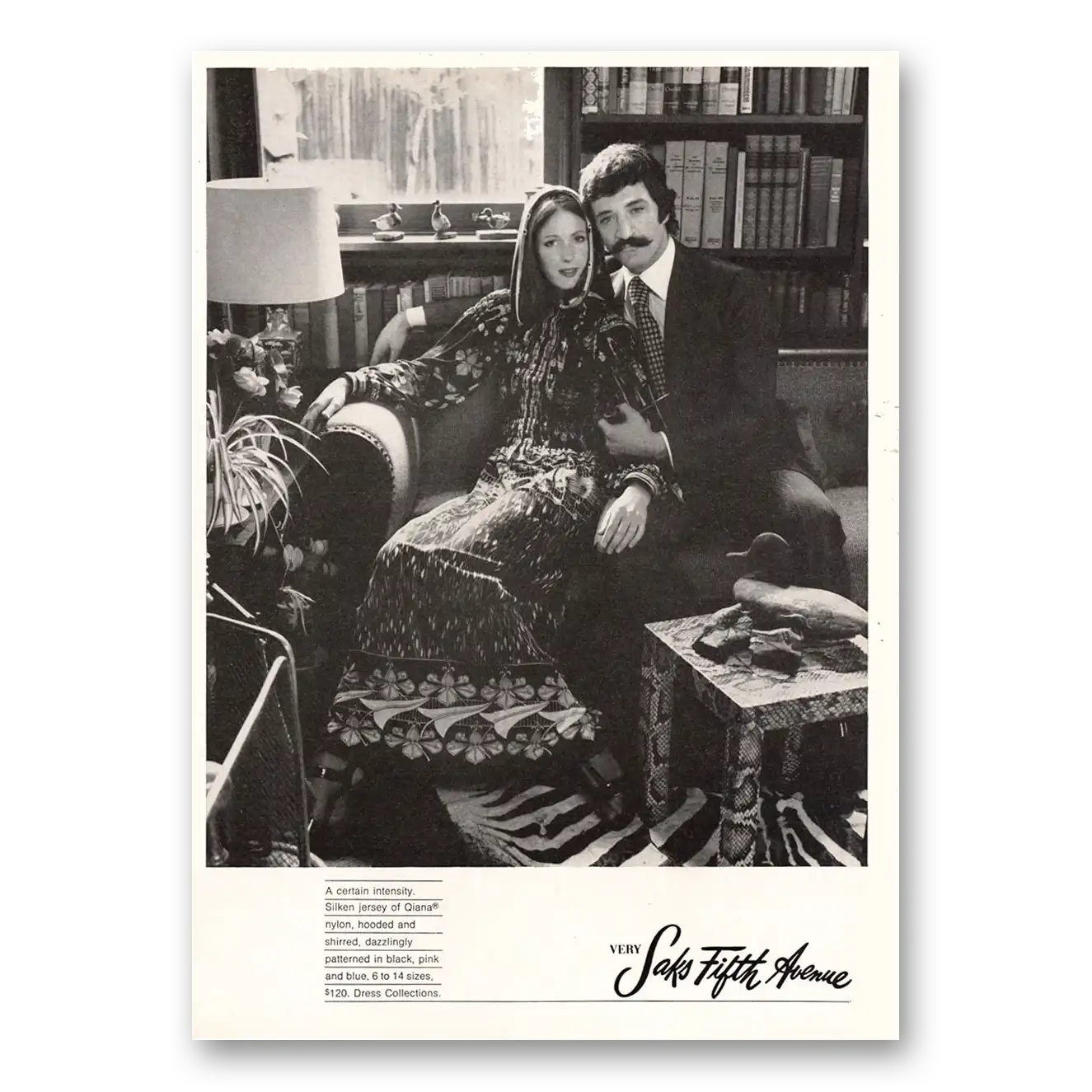 1972 Saks Fifth Avenue Certain Intensity Vintage Magazine Print Ad