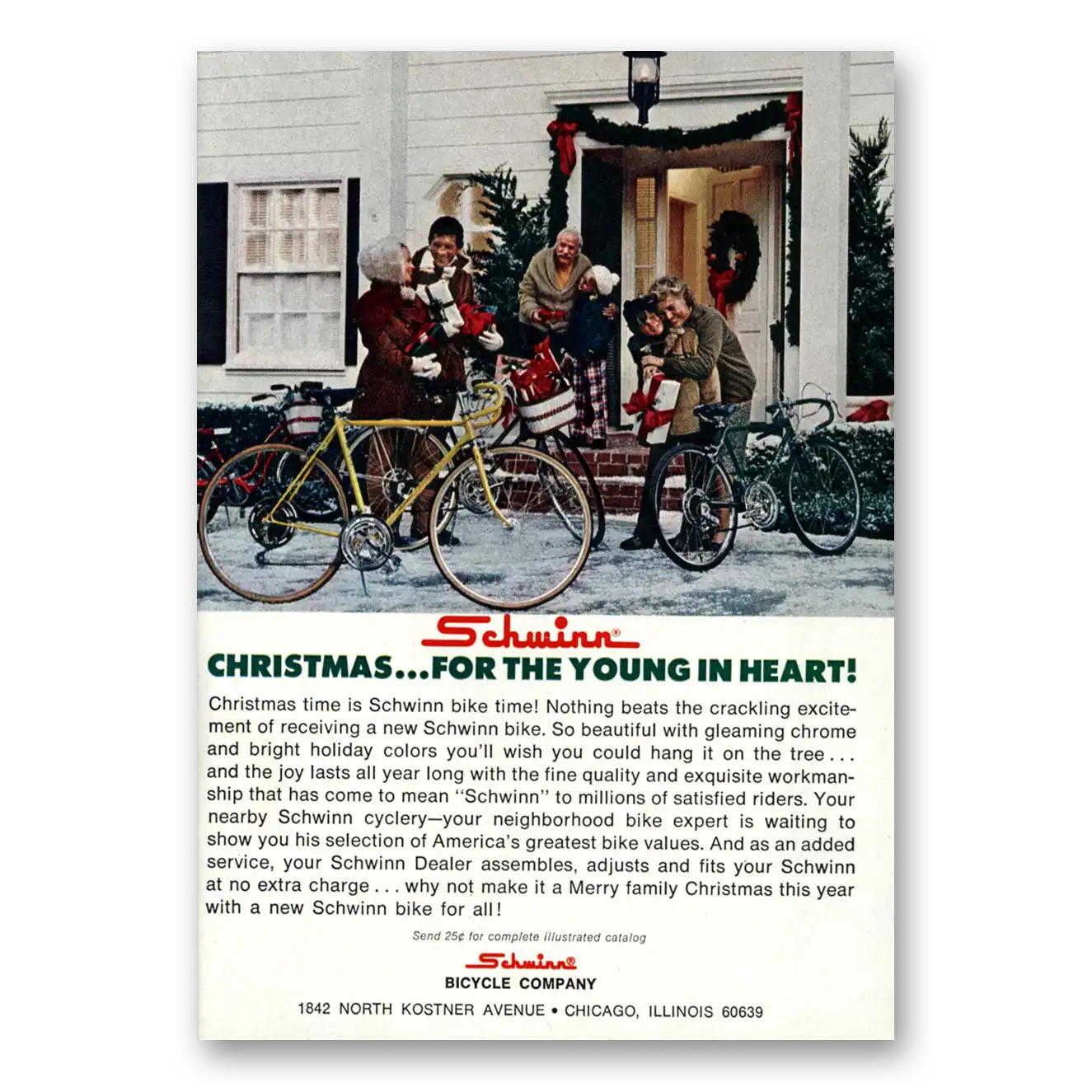 1972 Schwinn Bicycles Bicycles Christmas Young In Heart Vintage Magazine Print Ad