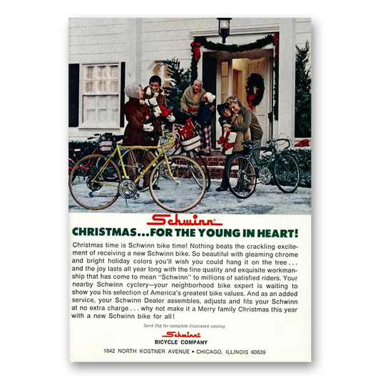 1972 Schwinn Bicycles Bicycles Christmas Young In Heart Vintage Magazine Print Ad