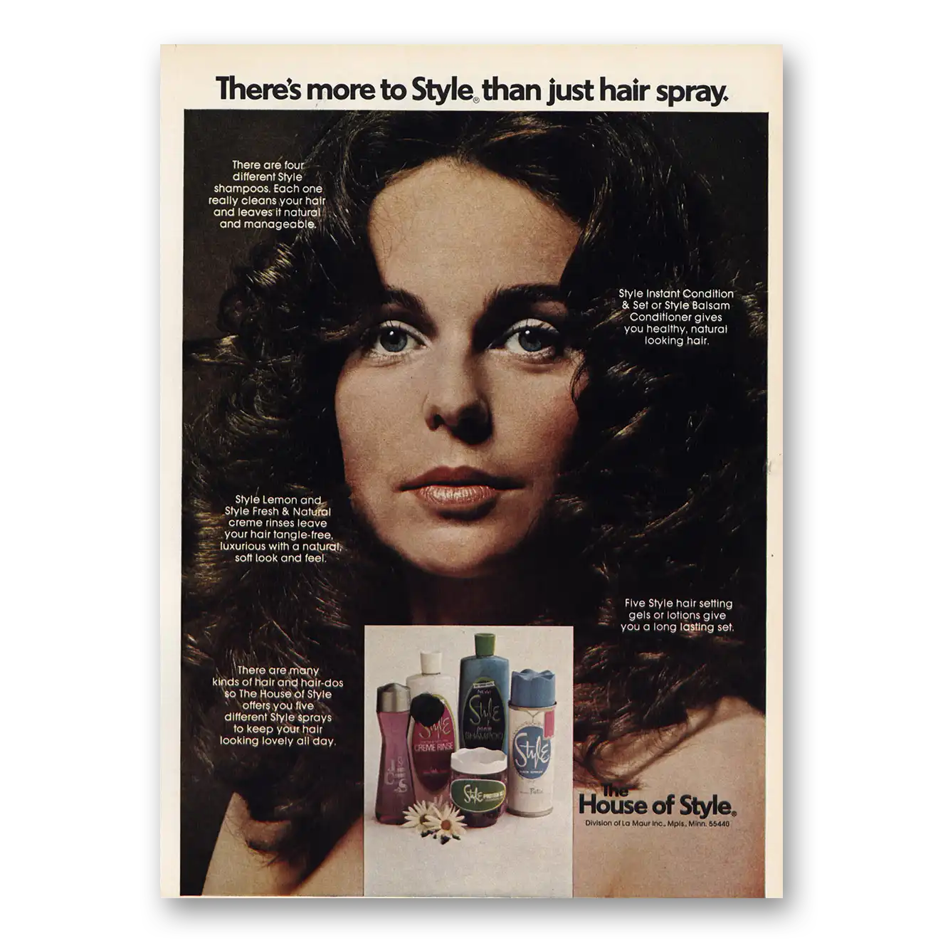 1972 House of Style More to Style Than Hair Spray Vintage Magazine Print Ad