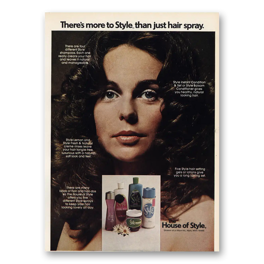 1972 House of Style More to Style Than Hair Spray Vintage Magazine Print Ad