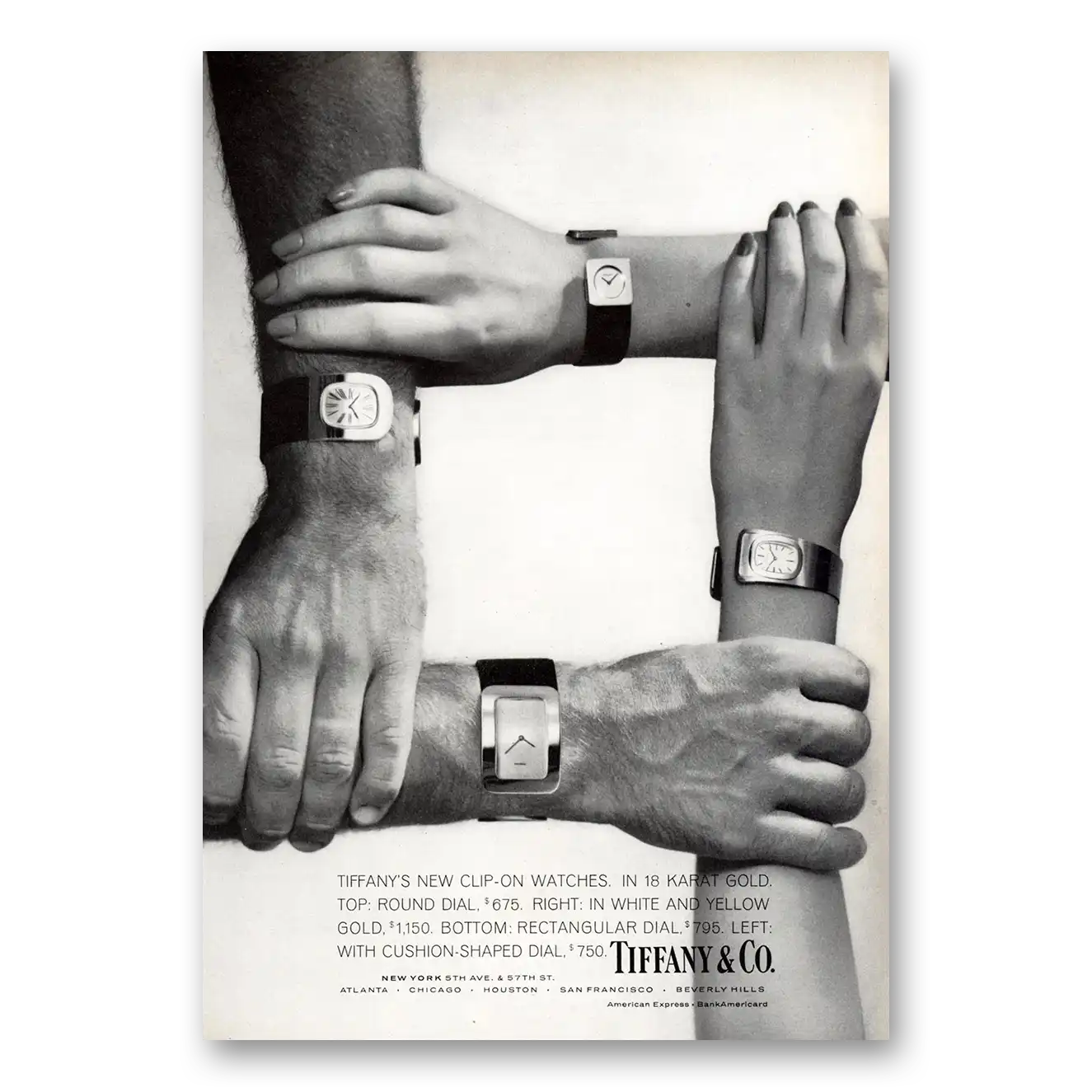 1972 Tiffany & Co Watches Clip On Watches Vintage Magazine Print Ad