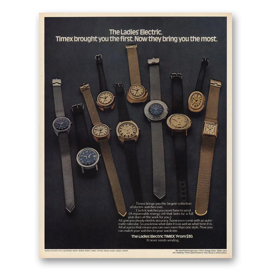 1972 Timex Watch Ladies Electric Brought You the First Vintage Magazine Print Ad