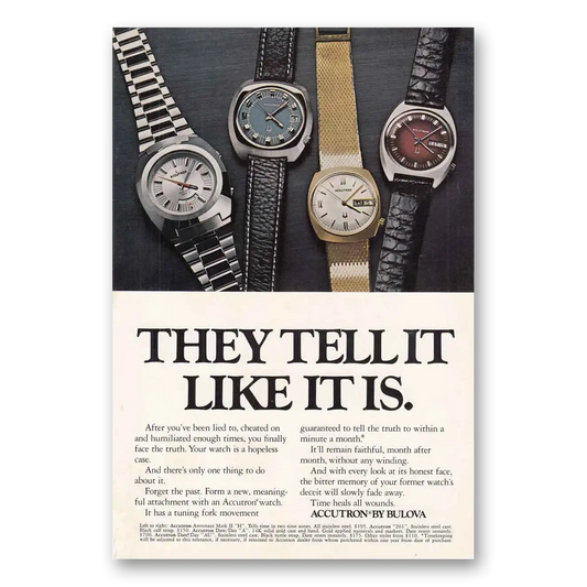 1972 Timex Watch They Tell It Like It Is Vintage Magazine Print Ad