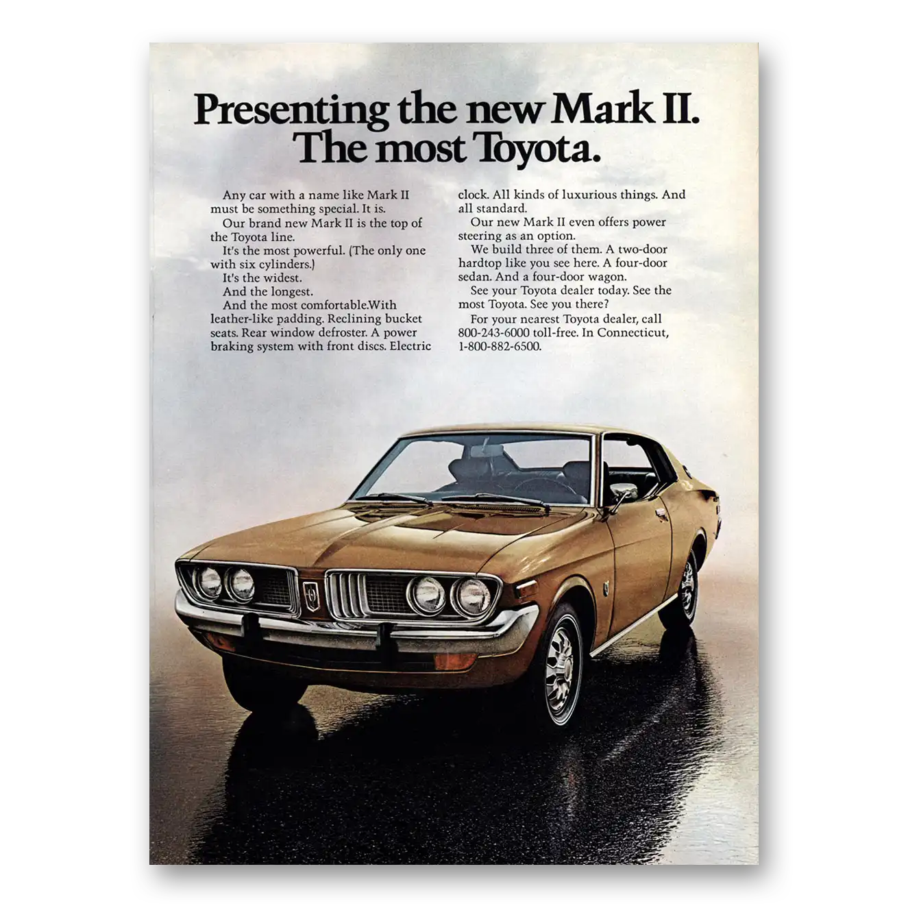 1972 Toyota Mark II Presenting the New Mark II Vintage Magazine Print Ad