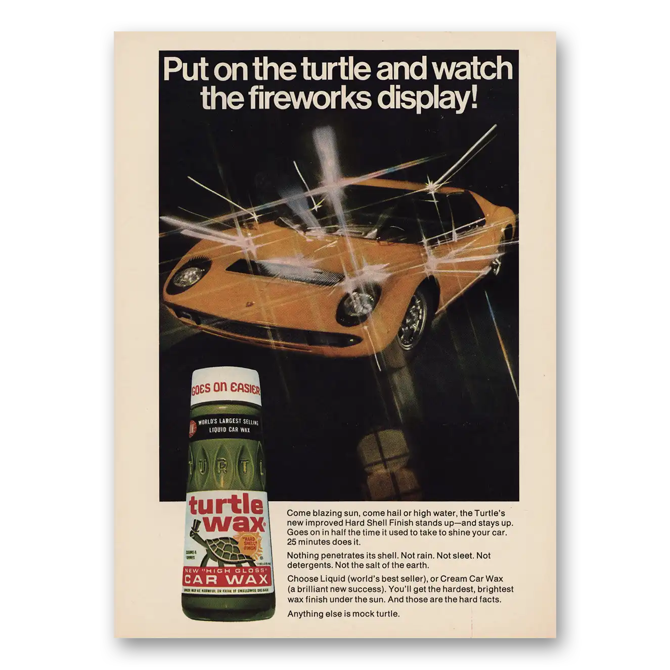 1972 Turtle Wax Watch Fireworks Display Vintage Magazine Print Ad