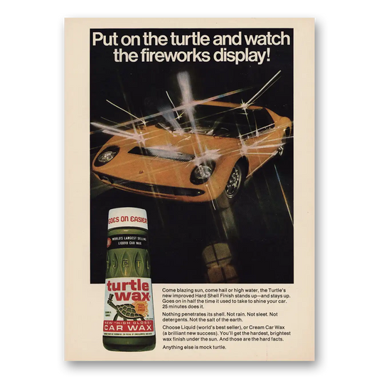 1972 Turtle Wax Watch Fireworks Display Vintage Magazine Print Ad