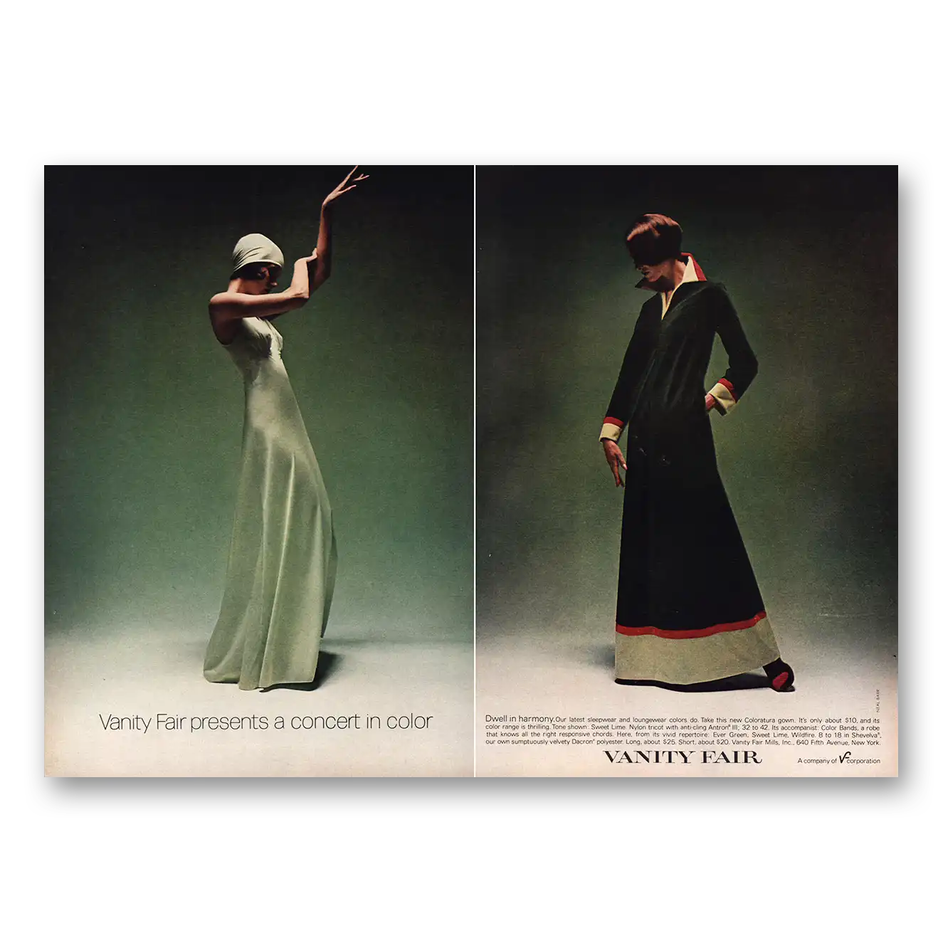 1972 Vanity Fair Concert In Color Vintage Magazine Print Ad