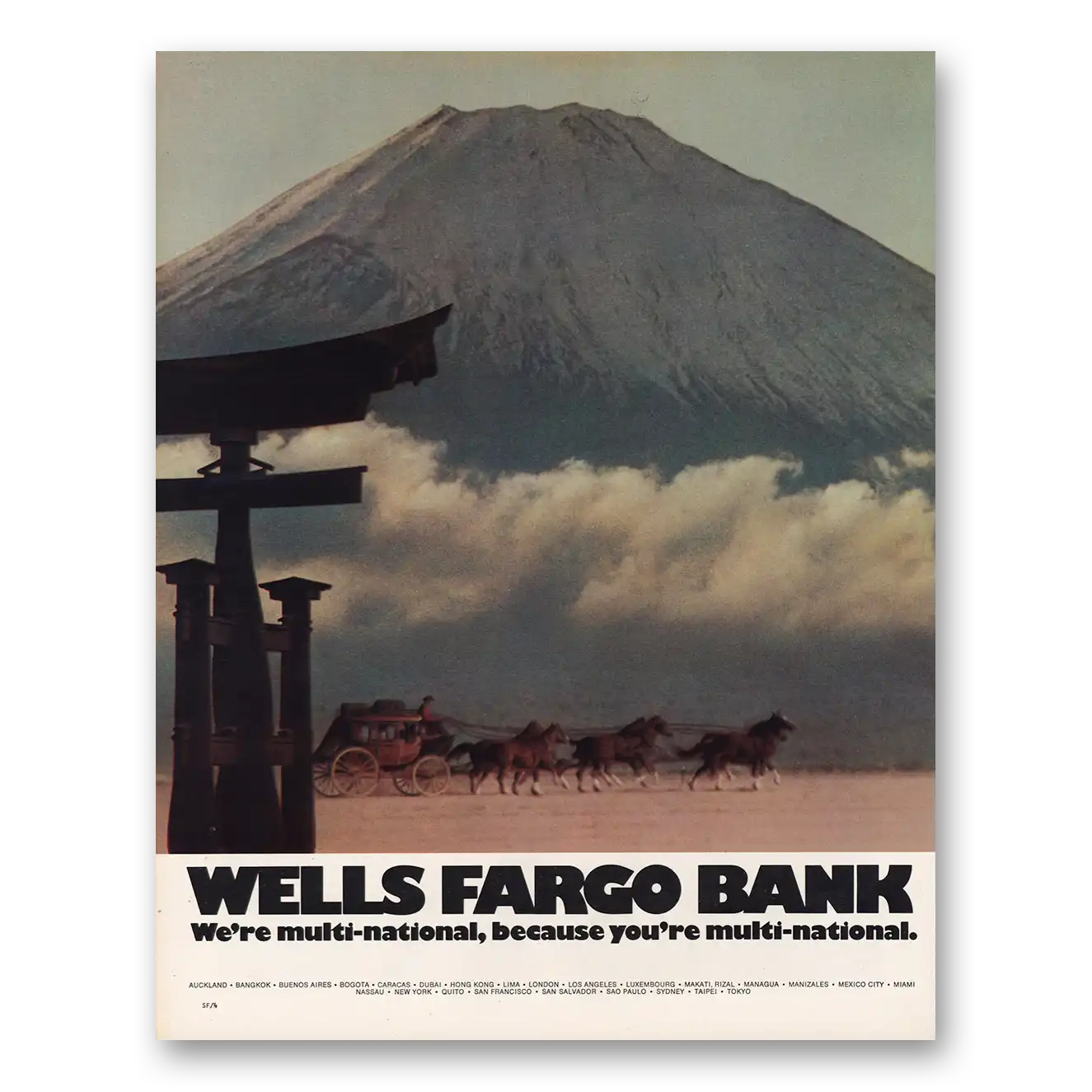 1972 Wells Fargo Bank Multi National Because Youre Multi National Vintage Magazine Print Ad